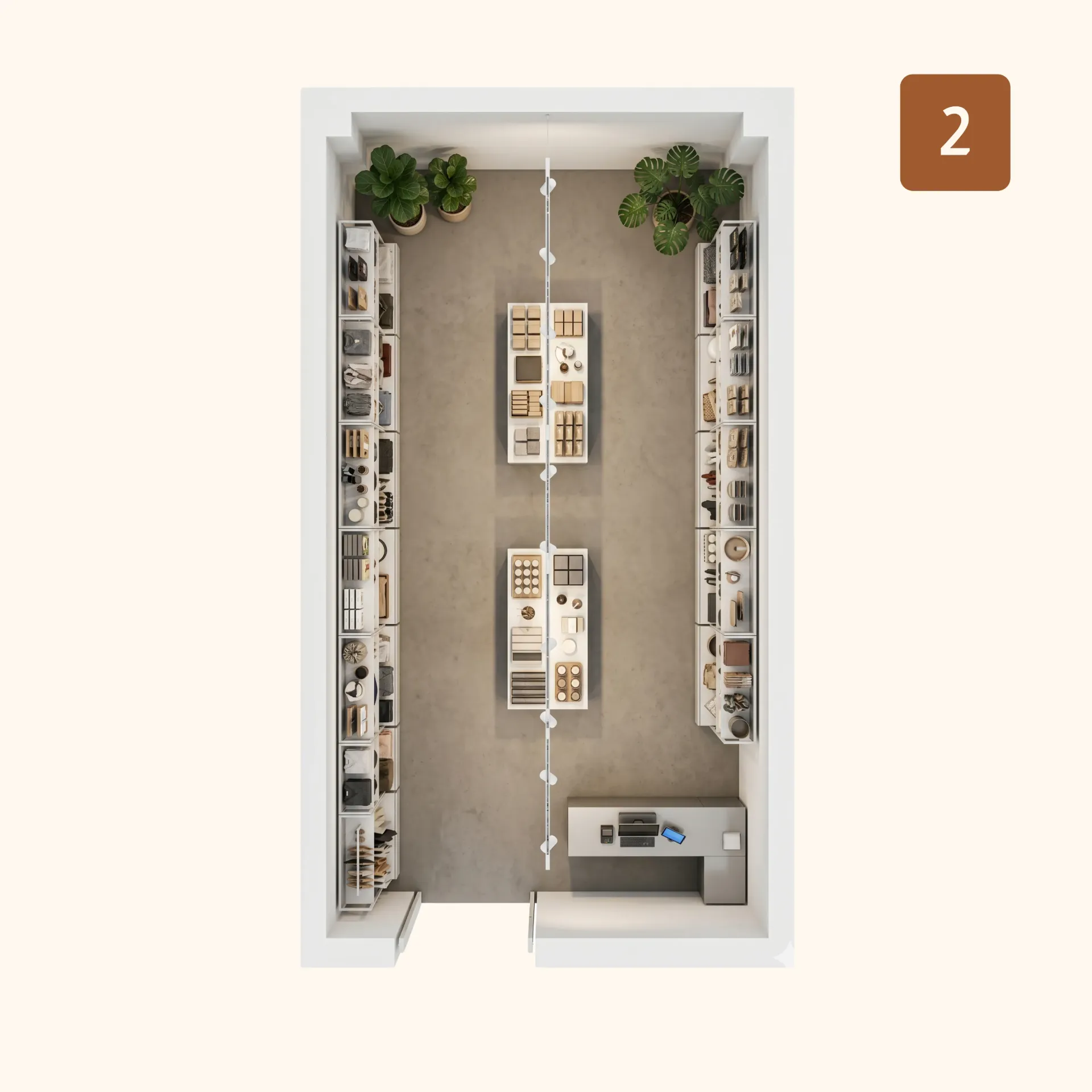 نموذج 2 - محل تجاري - 62 م² 