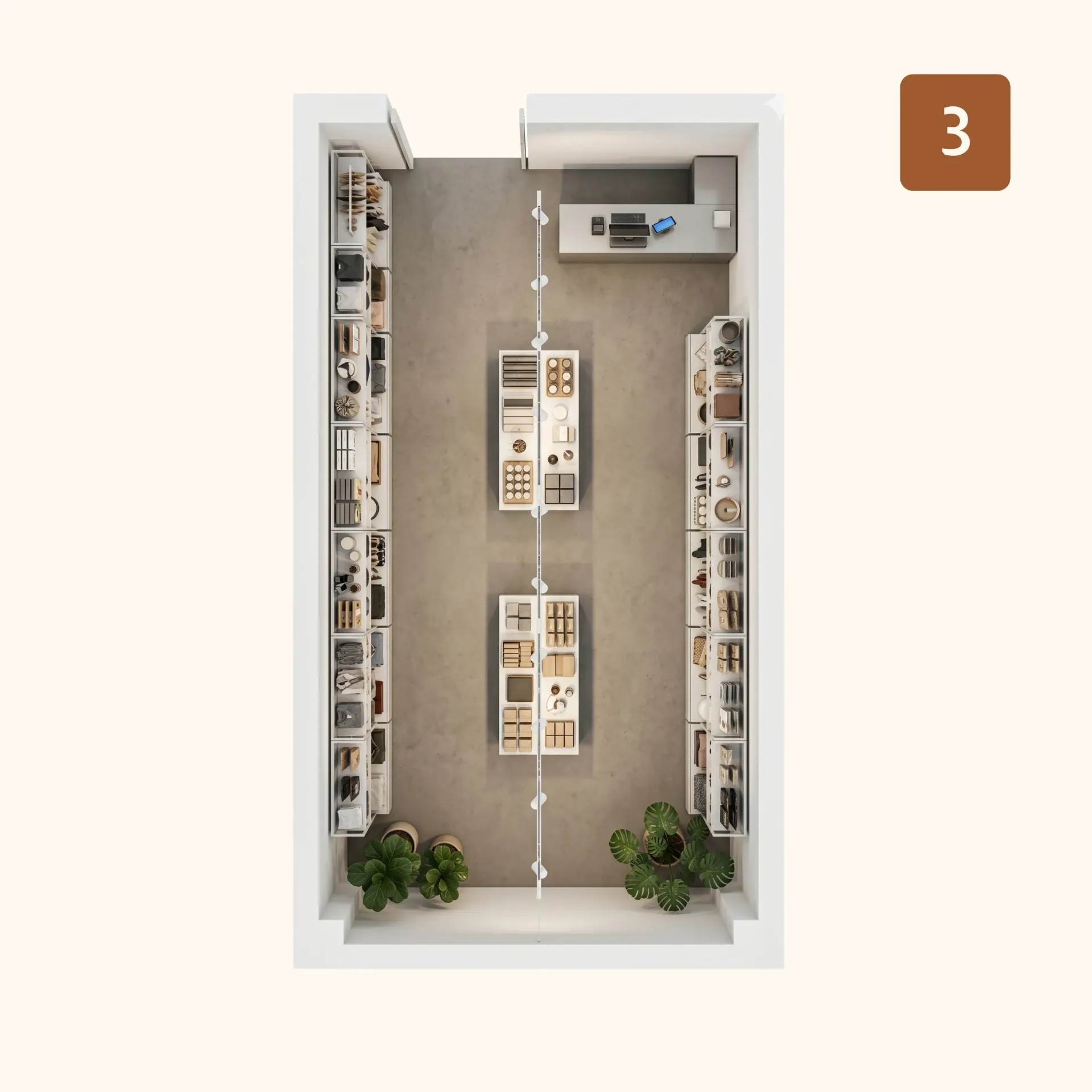 نموذج 3 - محل تجاري - 62  م² 